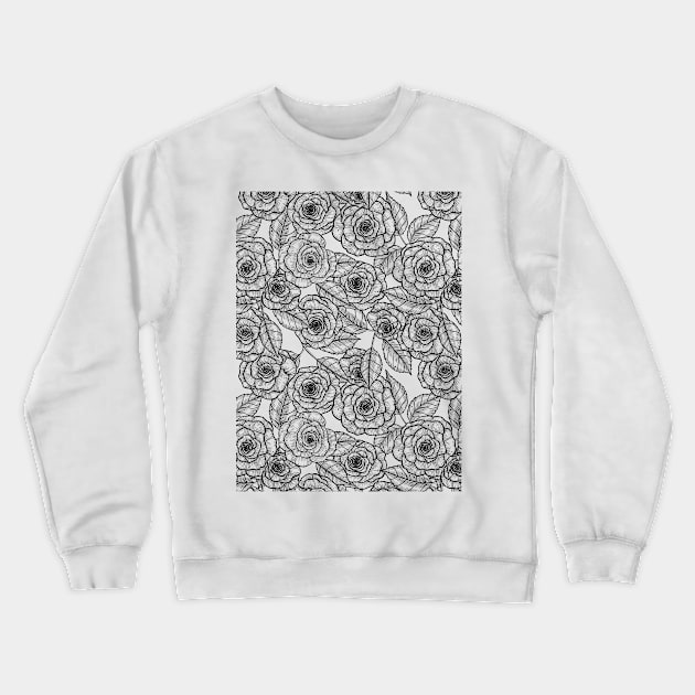 Roses hand drawn pattern Crewneck Sweatshirt by katerinamk